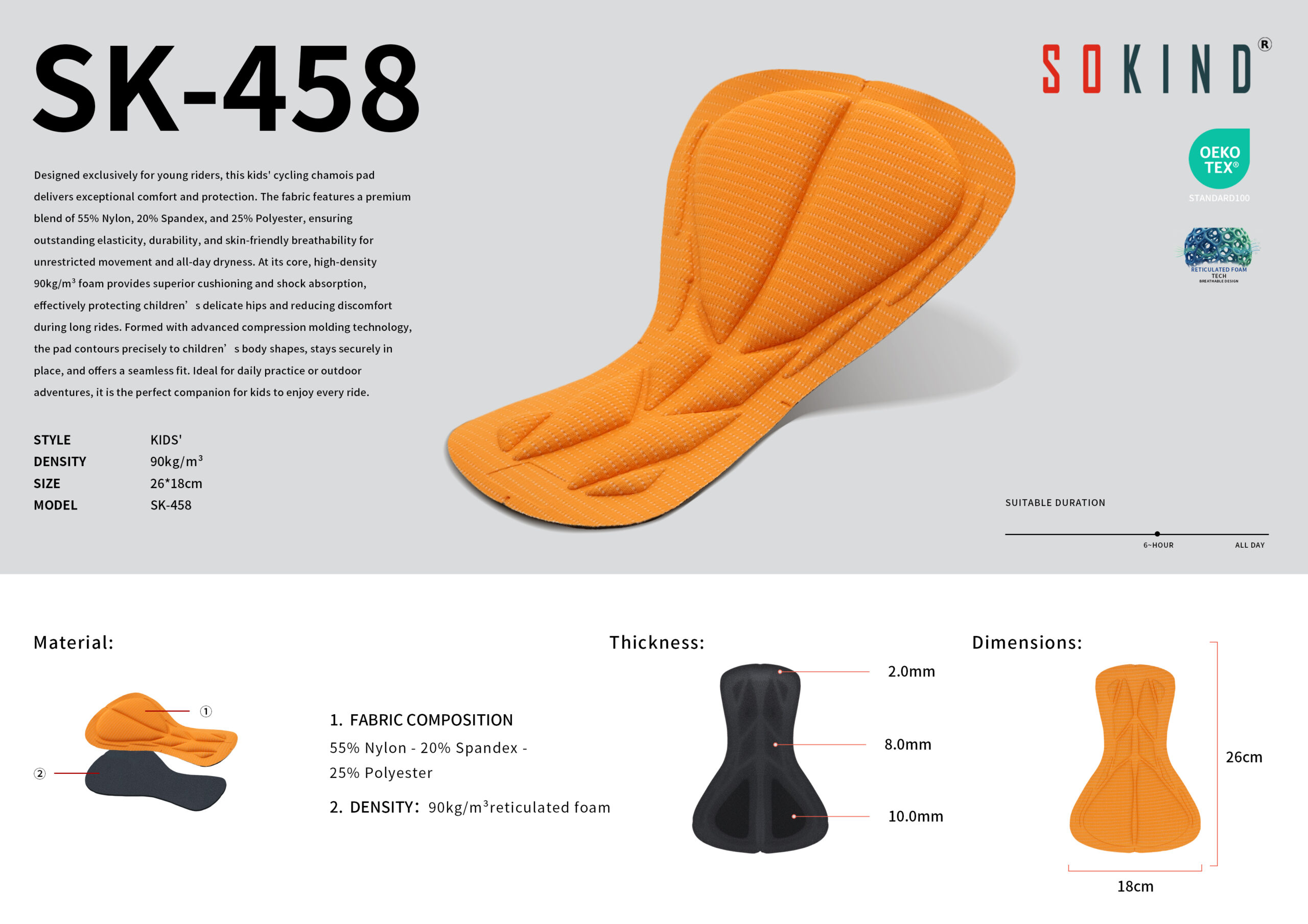 Coussinets de chamois pour enfants Sk 458 Sokind® Fabricant (6)