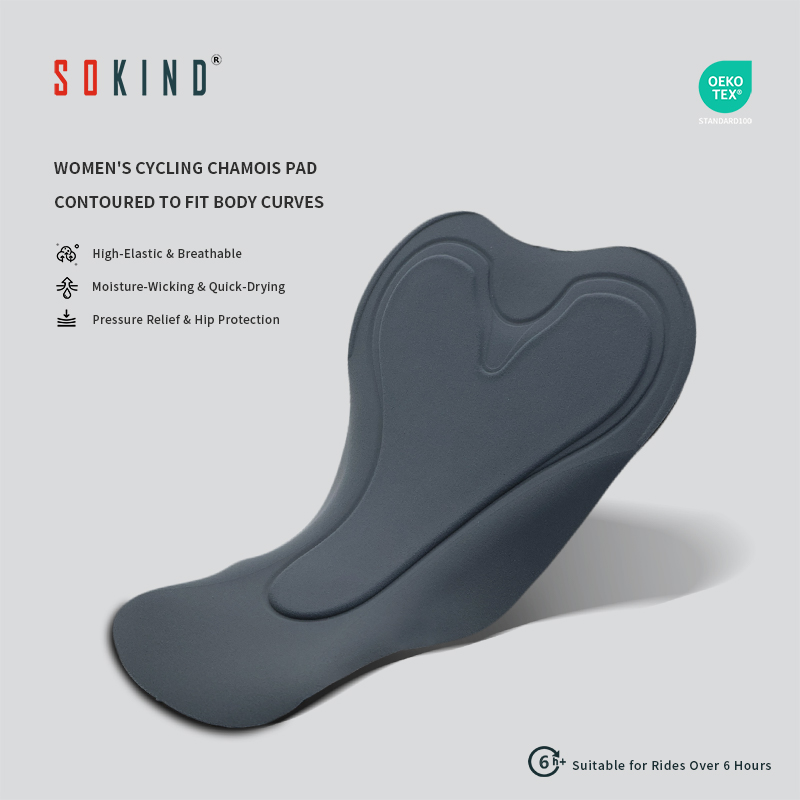 Wholesale Women's Cycling Chamois Pad Sk 537 Dual Density Insert Factory (1)